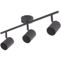 LINDBY plafondspot Jorell, zwart, 51 cm, 3-lamps, GU10
