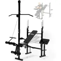 Physionics Multifunctionele fitnessbank met lat pulley