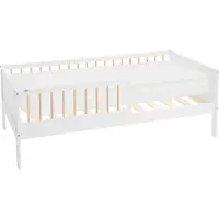 ML-Design Kinderbed 80x160 cm met matras, lattenbodem en veiligheidskanten in wit/naturel ML design