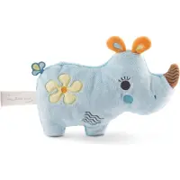 Nici knuffeldier neushoorn 2D Manuffi 20 cm pluche blauw