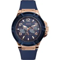 GUESS W0247G3 Blauw Siliconen Herenhorloge