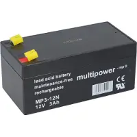 Multipower MP3-12N AGM loodaccu, 12V, 3Ah – met Faston-aansluiting 4,8 mm