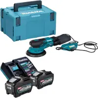 Makita BO 002 CGT201 Accuschuurmachine 40 V max. 150 mm 5,0 mm slag Borstelloos + 2x accu 5.0 Ah + lader + Makpac