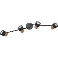 Ledvance DECOR SPOT CORK, 4 x 3,4W, 920lm, zwart, spotlamp, verstelbare lampenkappen, veelzijdig toepasbaar, inbouwspot, verwisselbare LED-lampen, dimbaar, warm witte lichtkleur, GU10