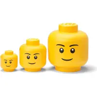 LEGO - Opbergbox Hoofd Boy Set van 3 Stuks WebOnly Verpakking - Kunststof - Geel