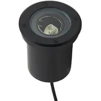 LINDBY grondspot inbouwlamp Cliff, Ø 13 cm, rond, zwart