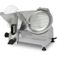 VERTES Gastro snijmachine, elektrisch met 150 W, mes met een diameter van 250 mm, snijdikte 0 tot 12 mm, universele snijmachine met aluminium behuizing, incl. slijpsteen
