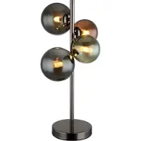 Globo Zwarte Tafellamp Riha Gekleurd Glas 4 Lichts