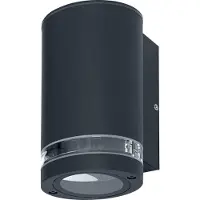Osram buitenwandlamp GU10, downlight met afdichtring, indirect licht, aluminium behuizing in donkergrijs, IP44 & IK03, wandlamp voor gevels