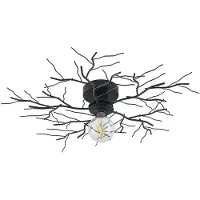 LINDBY Plafondlamp , Vetki, dimbare, Zwart, Woonkamer, Metaal, Modern