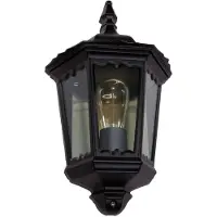 LINDBY Wandlamp buiten LIEVA, zwart, Aluminium, Antiek, Wandlamp buiten