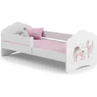 KOBI FALA - Peuterbed - 160x80cm - met hekje & matras - fee & eenhoorn thema