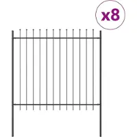 vidaXL Tuinhek WOERDEN 8 st 13,6 x 1,5 m Poedergecoat staal Grijs
