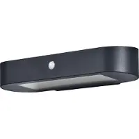 Osram LED-sensor wandlamp ENDURA STYLE SOLAR OVAL 34 cm 840, zwart, Aluminium, Modern, solar buitenlamp