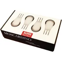 Alessi Moscardino apero lepel / vork set van 4 inox