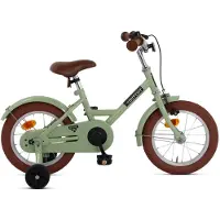 Nogan Dutchy Kinderfiets 14 Inch - Met Zijwieltjes - Verstelbaar Stuur & Zadel - Terugtraprem & V-Brake - Groen