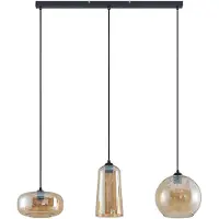 LUCANDE Hanglampe , Wilja, dimbare, Oranje, Woonkamer, Glas, Vintage / Retro