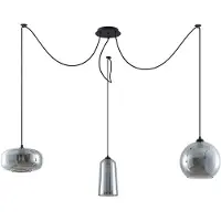 LUCANDE Hanglampe , Zyli, dimbare, Grijs, Woonkamer, Glas, Vintage / Retro