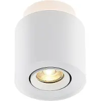 Arcchio plafondlamp Walisa, Ø 10 cm, wit, metaal, GU10 dimbaar, wit / opaal, Woon-/ Eetkamer, Aluminium, Modern, buitenspot