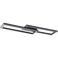 LUCANDE Slimme plafondlamp Tjado, dimbaar, zwart, Woon-/ Eetkamer, metaal, Modern, Slimme plafondlamp