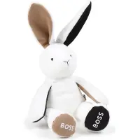 BOSS Knuffelkonijntje voor baby’s van imitatiebont met merkaccent
