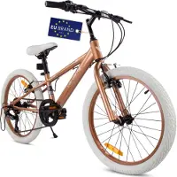 Sun baby Kinderfiets, jongensfiets, 20 inch, met 6 versnellingen, kettingaandrijving, Shimano RevoShift, kleur: Verdant Rowan Cappuccino