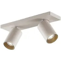 Arcchio spot Brinja, wit, hoekig, Ø 6 cm, 2-lamps, GU10 dimbaar, wit / opaal, Hal, Aluminium, Modern, buitenspot