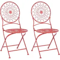 Beliani SCARIO - Tuinstoelen set van 2 - Rood - IJzer