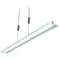 LINDBY Hanglamp Sladja, dimbaar, chroom / zilver, Woon-/ Eetkamer, Glas, Modern