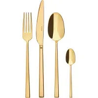 Sambonet Rock bestekset, roestvrij staal/PVD goud, 24-delig. Artikelnummer: S0183-S00017-S0037, modelnummer: 52762G81