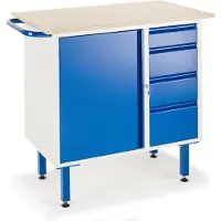 ROLLCART Werkbank met kast, 4 schuifladen en verstelbare poten