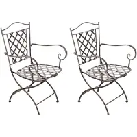 CLP Adara Set van 2 tuinstoelen - Metaal - bronzen