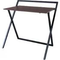 Teamson Home Thuiskantoor Vouwen Bureau - Donkerbruin/Zwart - Metaal Poten - 85,1cm Breed