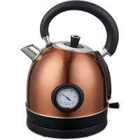 Moa Waterkoker Retro EK3TC – 1,8L – RVS – BPA-Vrij – 2200W – Koper – Ingebouwde Thermometer – Anti-Kalkfilter