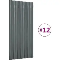 Super Merchant Dakpanelen 12 st 80x36 cm gegalvaniseerd staal antracietkleurig