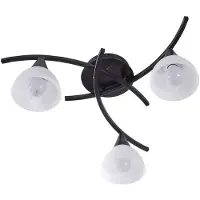 LINDBY Plafondlamp , Della, dimbare, Zwart, Woonkamer, Glas, Landhuis / Rustiek