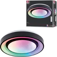 Paulmann LED-plafondlamp Rainbow, dimbaar, zwart, Woon-/ Eetkamer, metaal, Modern, LED plafondlamp