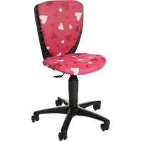 Topstar kinderdraaifauteuil S'cool 3 Herzchen, zonder armleuningen, doorlopende zitting, roze/zwart