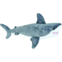 Wild republic knuffel haai junior 20 cm pluche grijs/wit