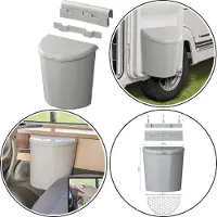 Pricenet Afvalbak met deksel - 10 liter - grijs - ideaal voor caravan en camper