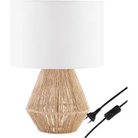 TecTake Tafellamp Lignea Lux - 60W - Ø32 x 45 cm - E27 - Boho Lamp in Jute Stijl - Nachtlamp