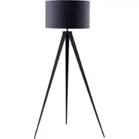 Teamson Home Romanza Statief Staand Vloerlamp - Grijs Lampenkap - Donkergrijs Poten - 157 cm hoog
