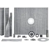 Vevor Douwkanten-set, 1219 x 1524 mm douchebak-set met PVC-middendeel, waterdicht membraan, roestvrijstalen rooster en kitafdichting. Douchebak-hellingslatten, geschikt voor badkamers