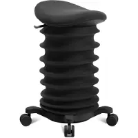 Topstar SITNESS 4D kruk, ergonomisch, actief zitten, gestoffeerde zadelzitting, in hoogte verstelbaar, 360° draaibaar, draaggreep, wielen, zwart/zwart