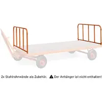 ROLLCART Wanden van stalen buizen voor zwaar belastbare industriële aanhanger, 750 mm hoog, 2 stuks