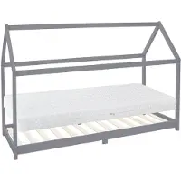 ML-Design Kinderbed Tent | hout grijs 114x29x29 cm kinderbedden | NADUVI