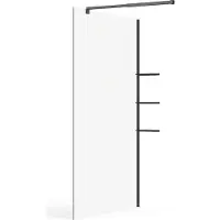 Vente-unique Inloopdouchewand - Mat zwart - Glas 6 mm - 120 x 200 cm - DAREN