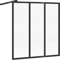 Vente-unique Douchewand voor op een muurtje in industriële stijl - Matzwart - ç0 x 100 cm - ZONIVRA