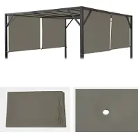 Mendler Vervangende afdekking voor pergoladak paviljoen Baia 3x3m ~ taupe