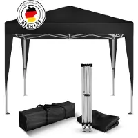 Kronenburg Vouwtent Partytent 2 x 2m, Kleur Zwart - Zonder Zijelement - Waterdicht Pavillon - UV-bescherming 50